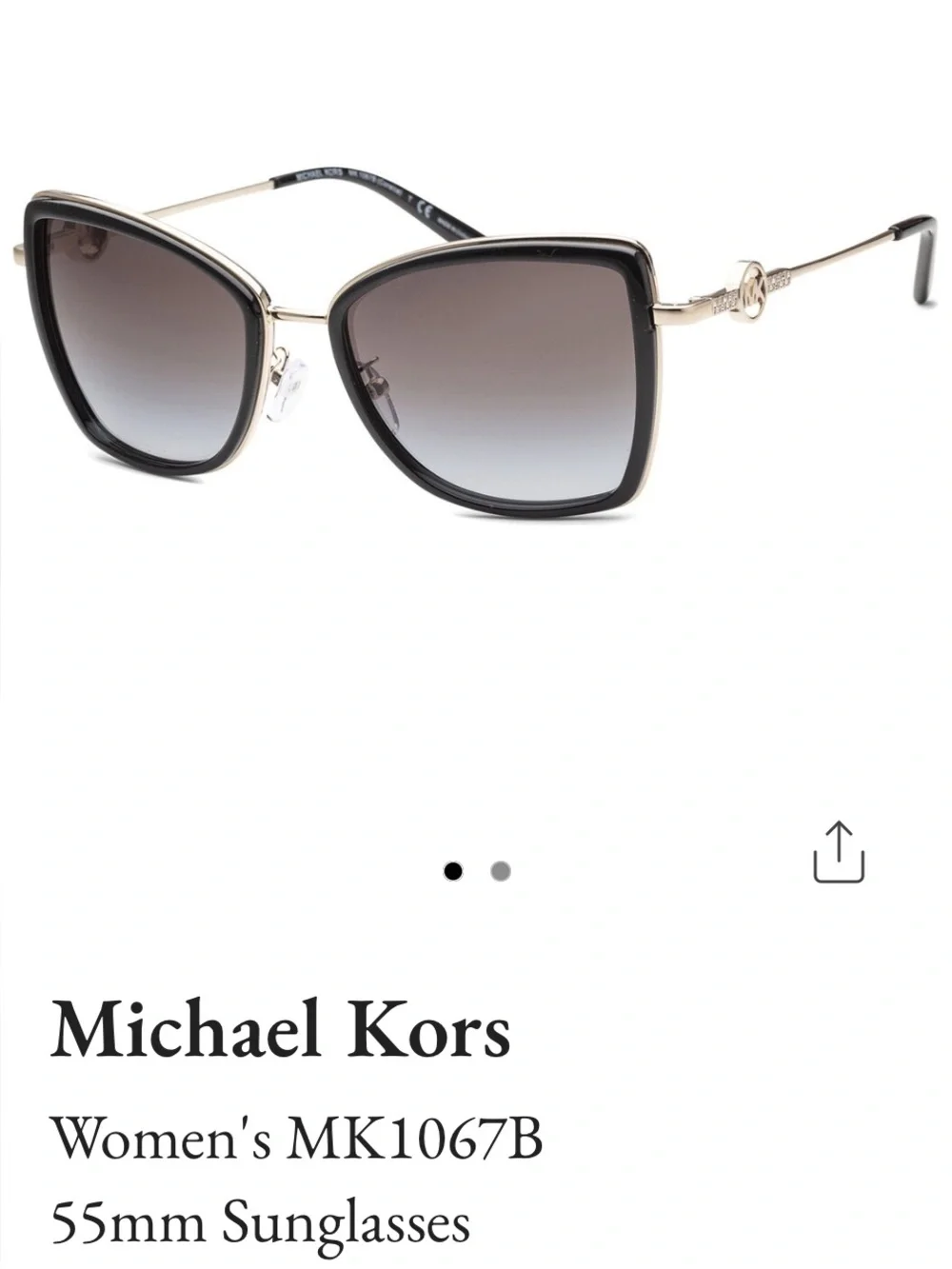 Michael Kors Black and Gold Cat-Eye Sunglasses